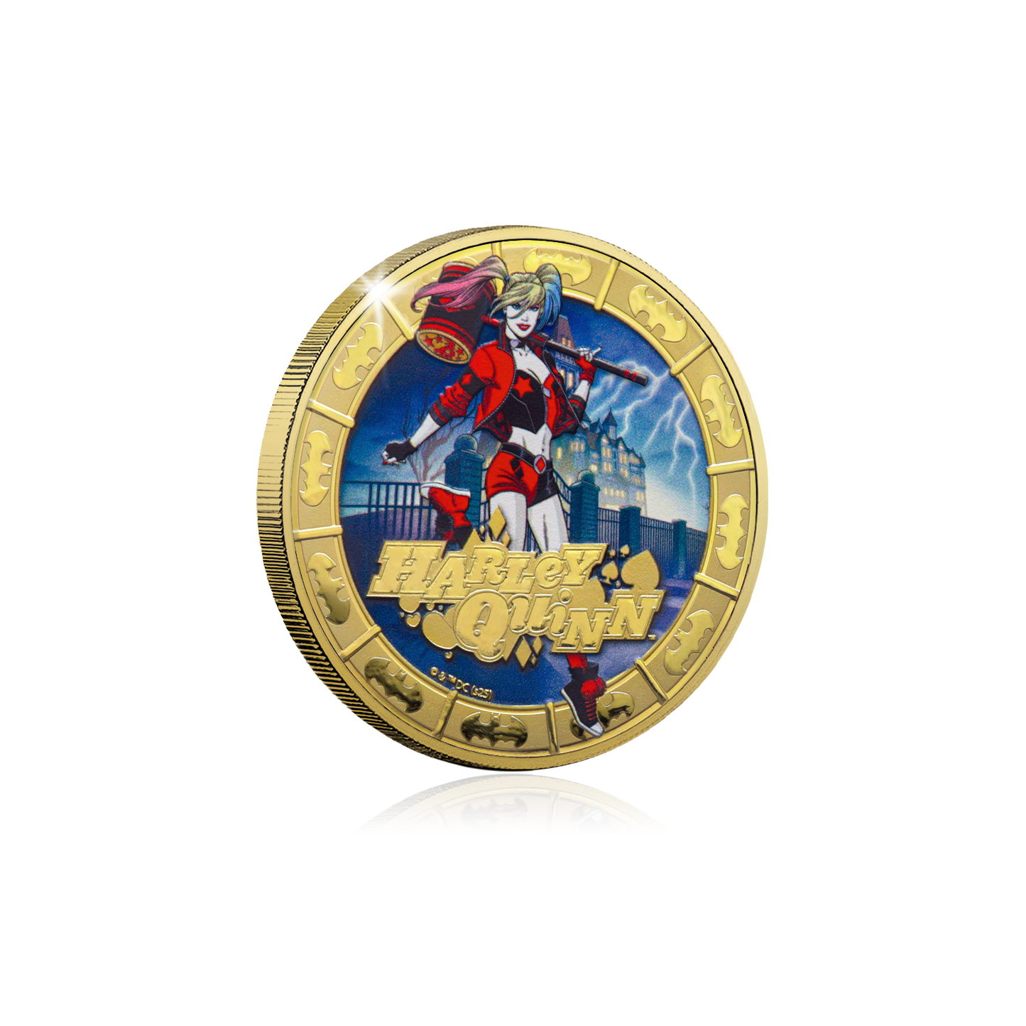 2025 Solomon Islands DC Harley Quinn Gold Plated 27.5g CN Coin in Card