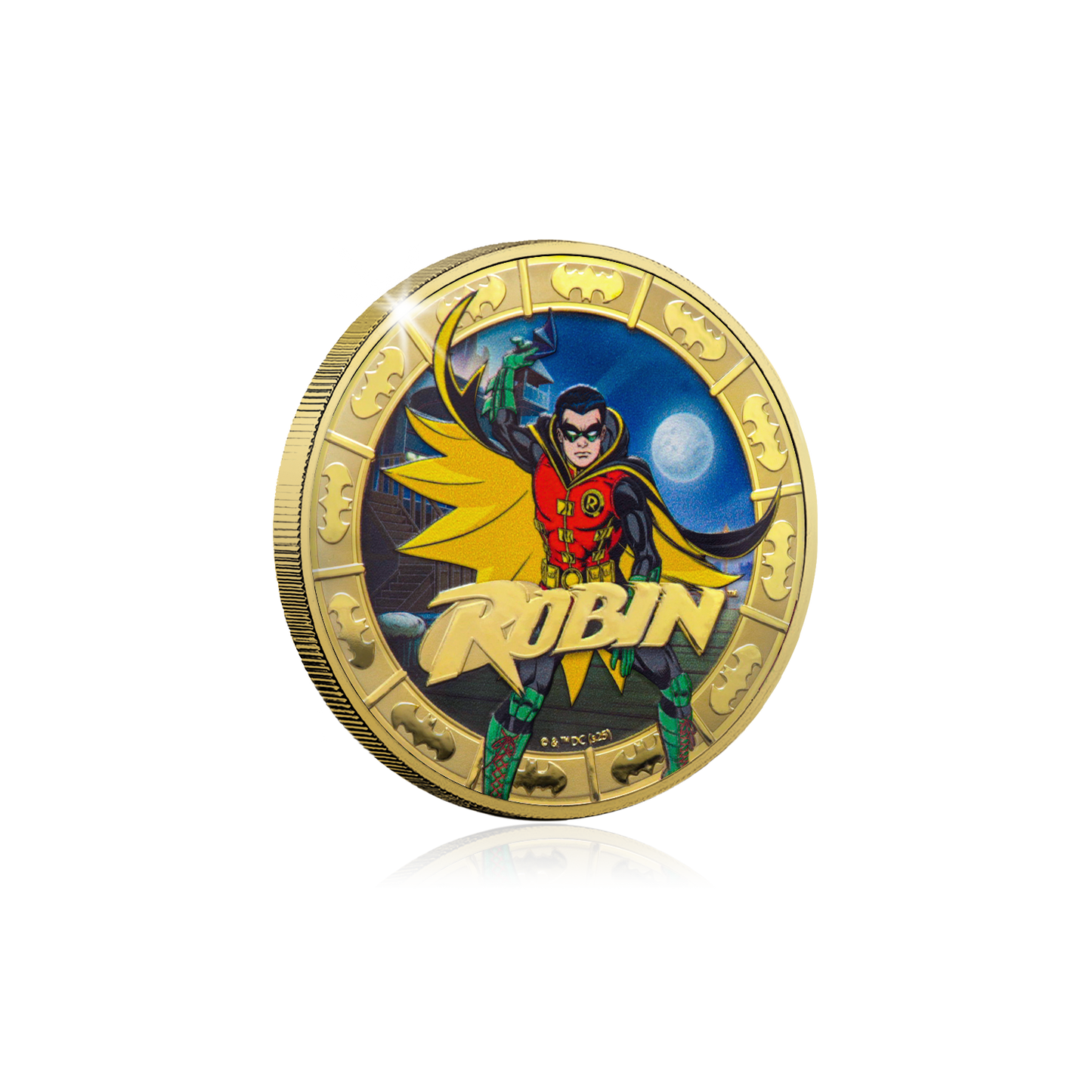 2025 Solomon Islands DC Robin Gold Plated 27.5g CN Coin in Card