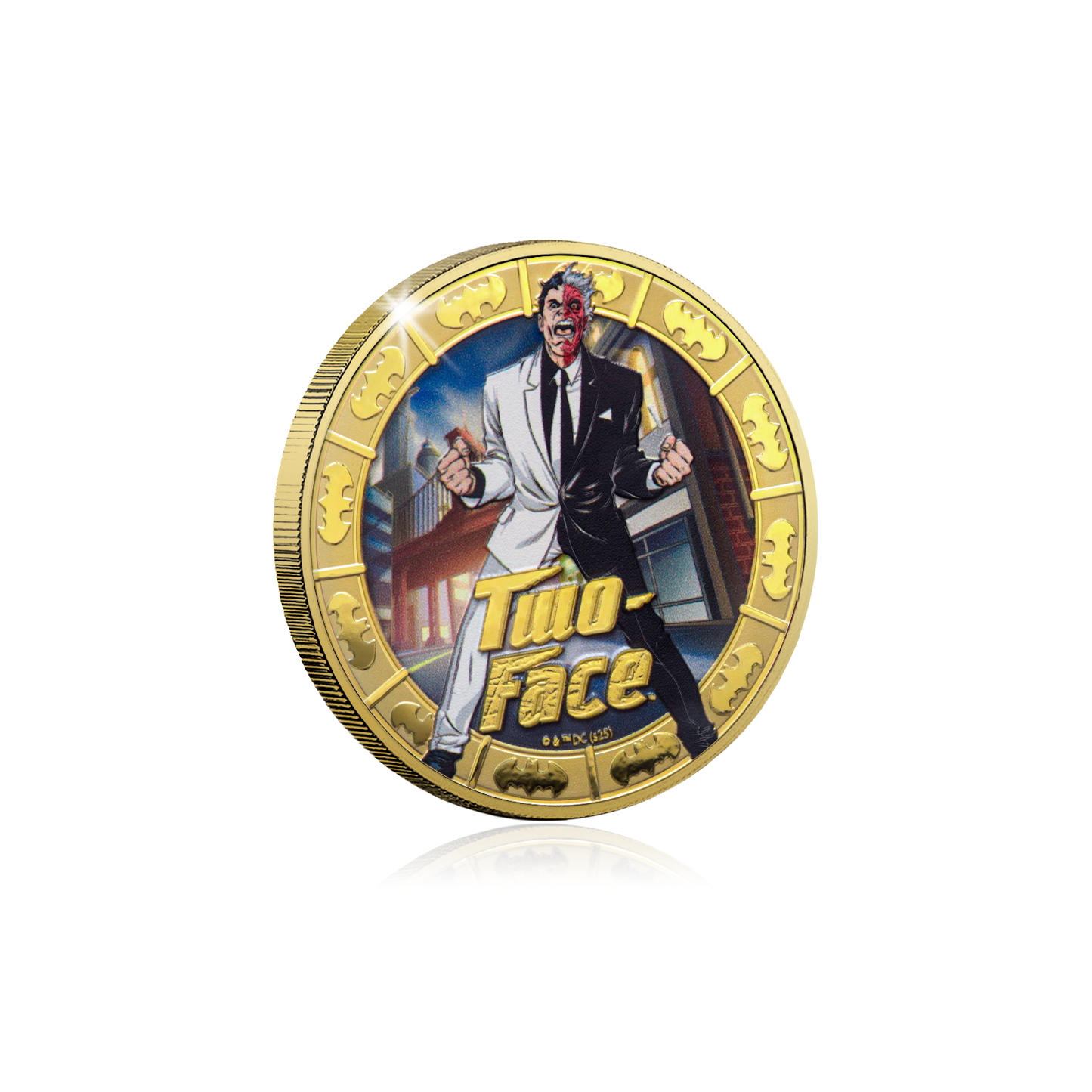 2025 Solomon Islands DC Two-Face Gold Plated 27.5g CN Coin in Card