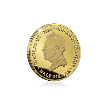 2025 Solomon Islands DC Two-Face Gold Plated 27.5g CN Coin in Card