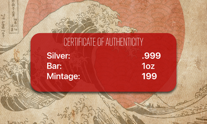 Chromatics The Great Wave Off Kanagawa Silver Bar 1 oz Silver - Fine Art Series - CoinsTV
