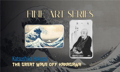 Chromatics The Great Wave Off Kanagawa Silver Bar 1 oz Silver - Fine Art Series - CoinsTV