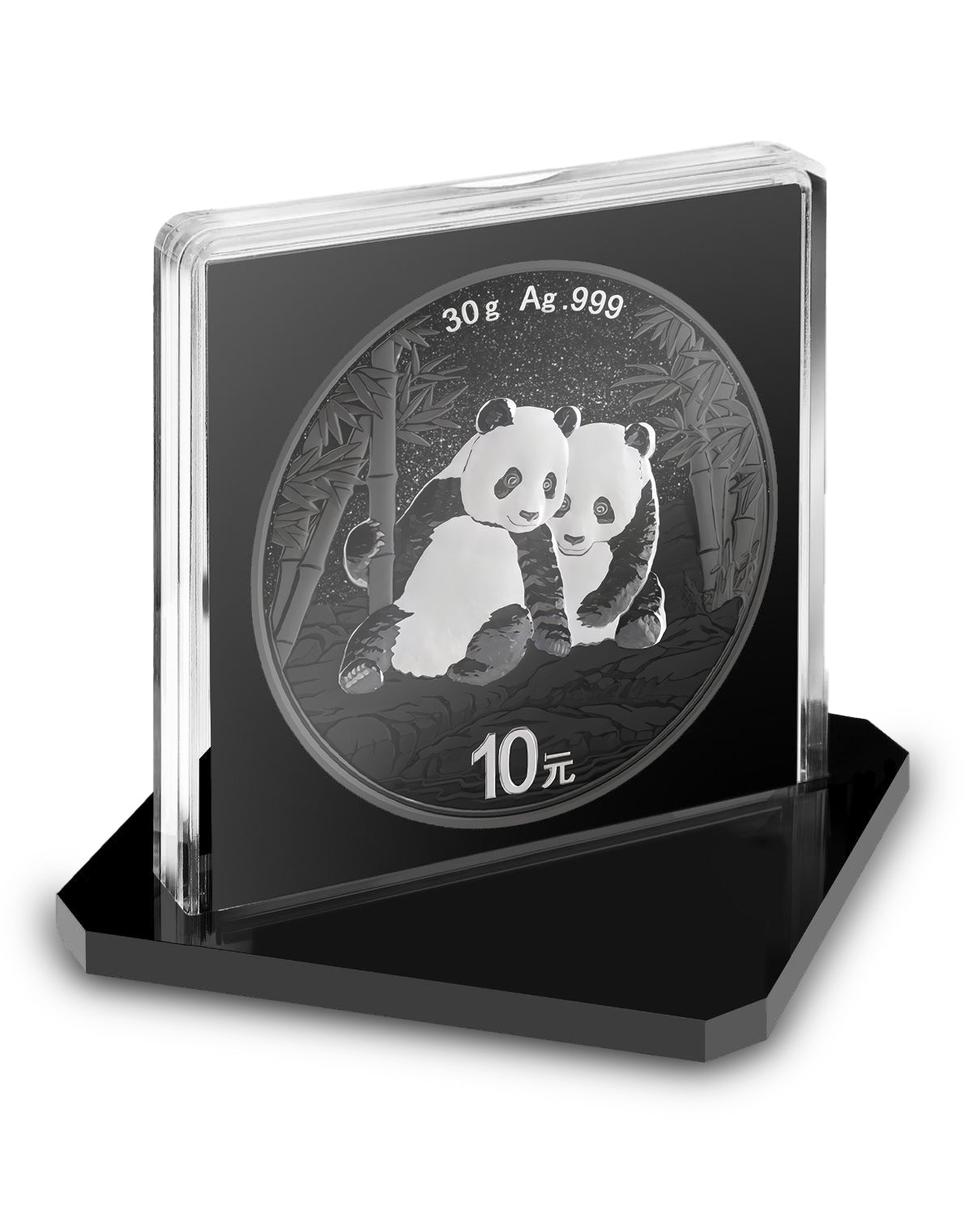 2026 China Panda Triple Black Diamond Edition 30g Silver Coin