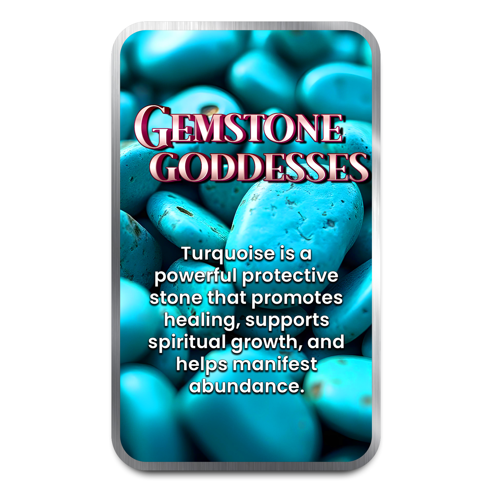 Chromatics Gemstone Goddesses Turquoise 1 oz Silver Bar - CoinsTV