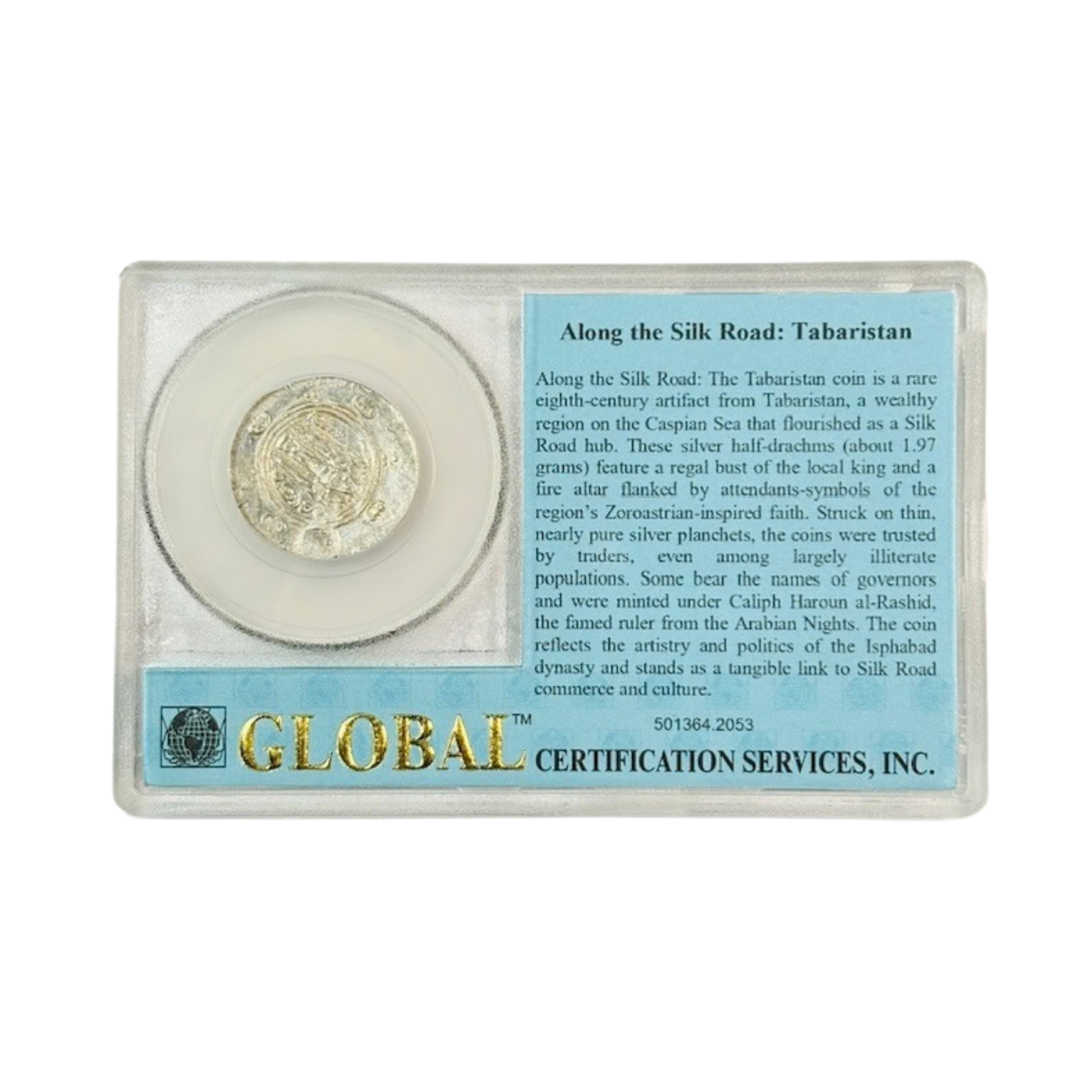 Ancient Tabaristan Silver Hemidrachm AD 740-793 - Global Certified - CoinsTV