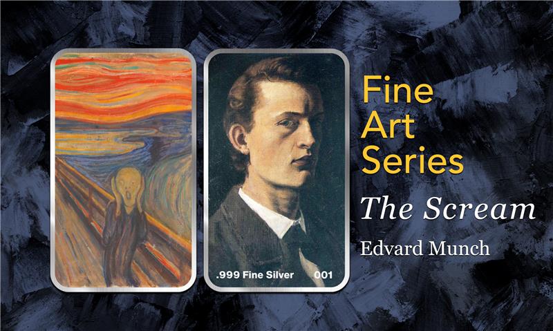 Chromatics The Scream Silver Bar 1 oz Silver - Fine Art Series - CoinsTV