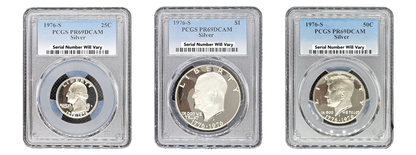 1976-S Bicentennial Silver 3 pcs Set - PCGS PR69 DCAM - CoinsTV