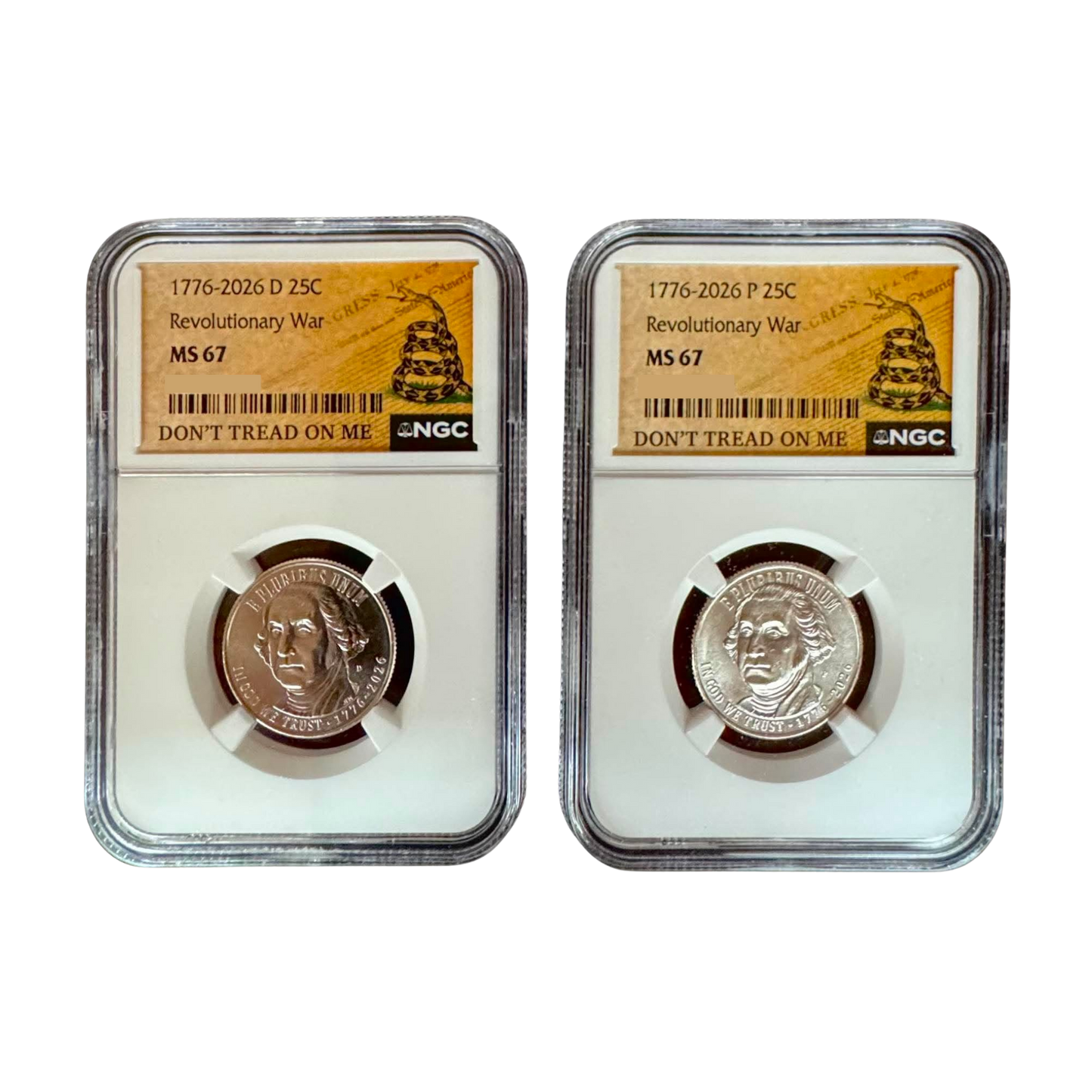 2026 P&D Revolutionary War Quarter - NGC MS67 Don't Tread On Me Label