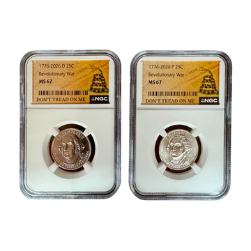 2026 P&D Revolutionary War Quarter - NGC MS67 Don't Tread On Me Label