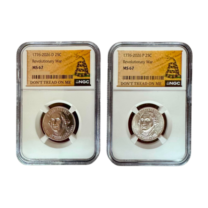 2026 P&D Revolutionary War Quarter - NGC MS67 Don't Tread On Me Label