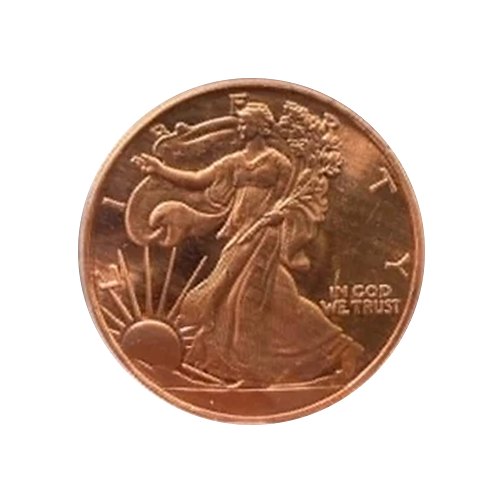 Tribute Walking Liberty 1 oz Copper Round - ICG Gem BU