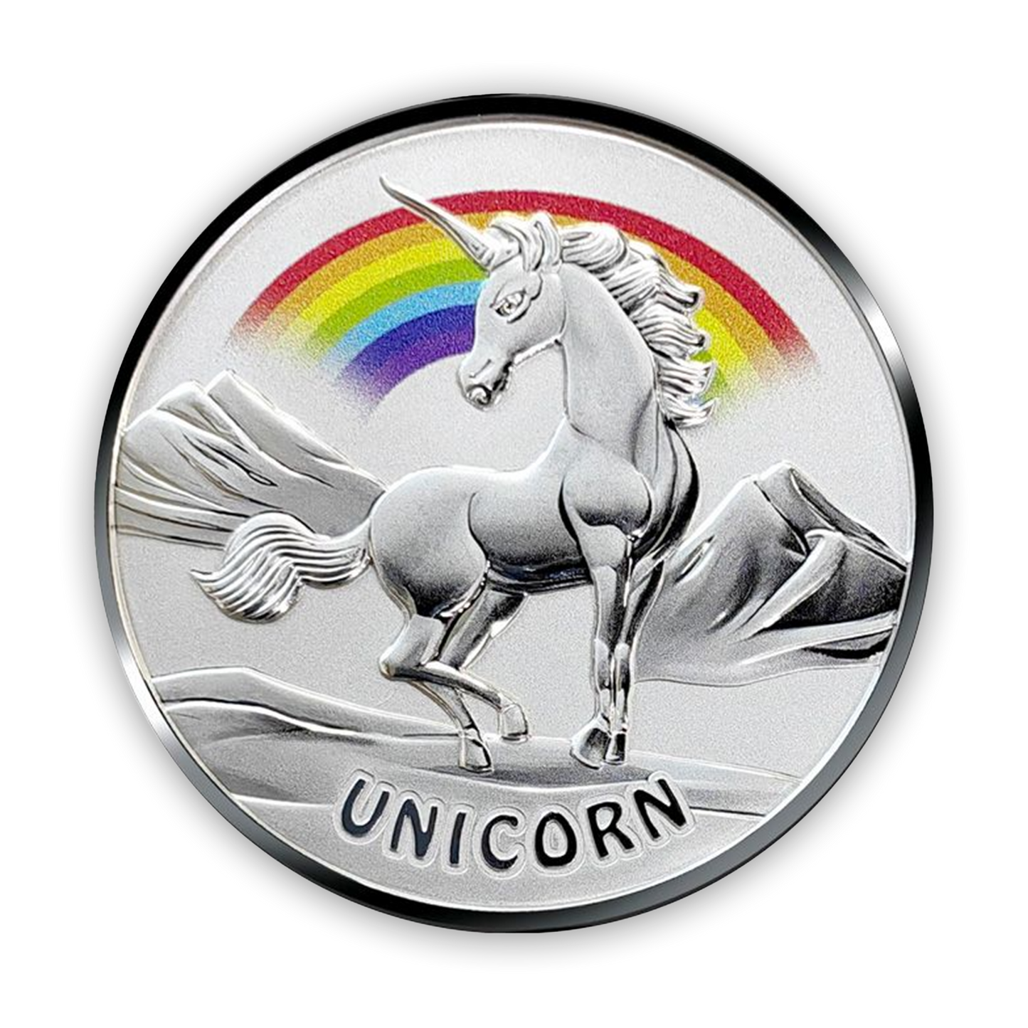 2023 Fiji Asian Mythical Creatures - Unicorn 1 oz 999 Silver Coloured Proof-like BU Coin - CoinsTV