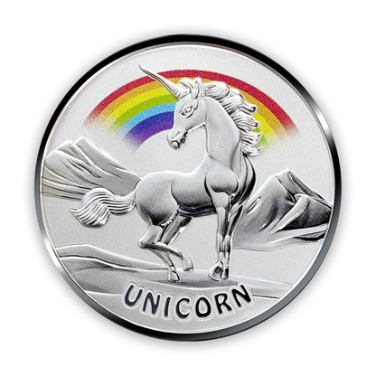 2023 Fiji Asian Mythical Creatures - Unicorn 1 oz 999 Silver Coloured Proof-like BU Coin - CoinsTV