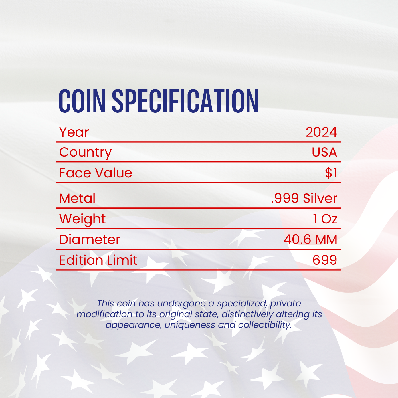 2024 American Flag Silver Eagle First Star Privy