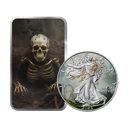 2025 Halloween Series - Silver Eagle & Bar Set - Skeleton Edition