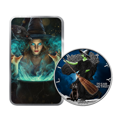 2025 Halloween Series - Silver Eagle & Bar Set - Witch Edition - CoinsTV