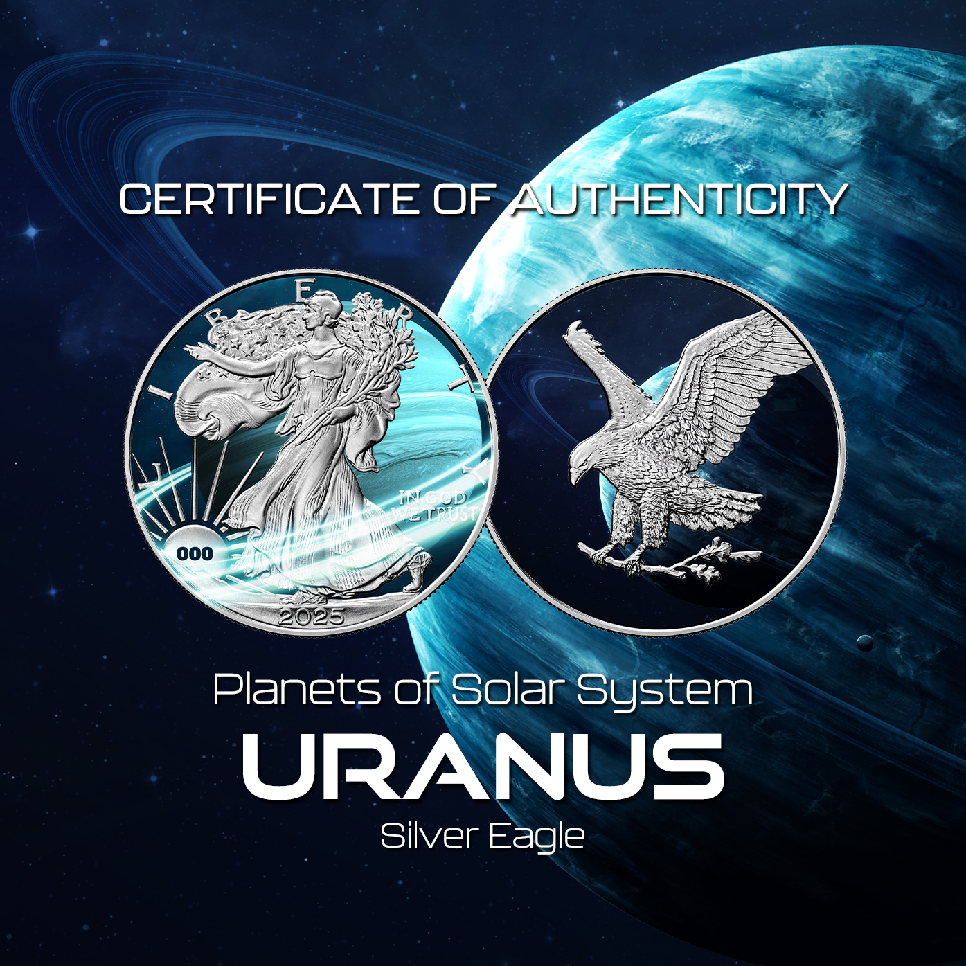 2025 Uranus Silver Eagle - Planets of the Solar System Series - CoinsTV