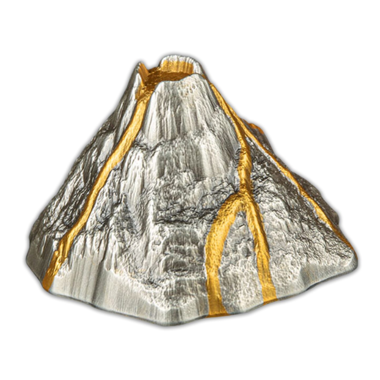 2023 5 oz Vanuatu Volcano Antiqued 3D Shaped Silver Coin - CoinsTV