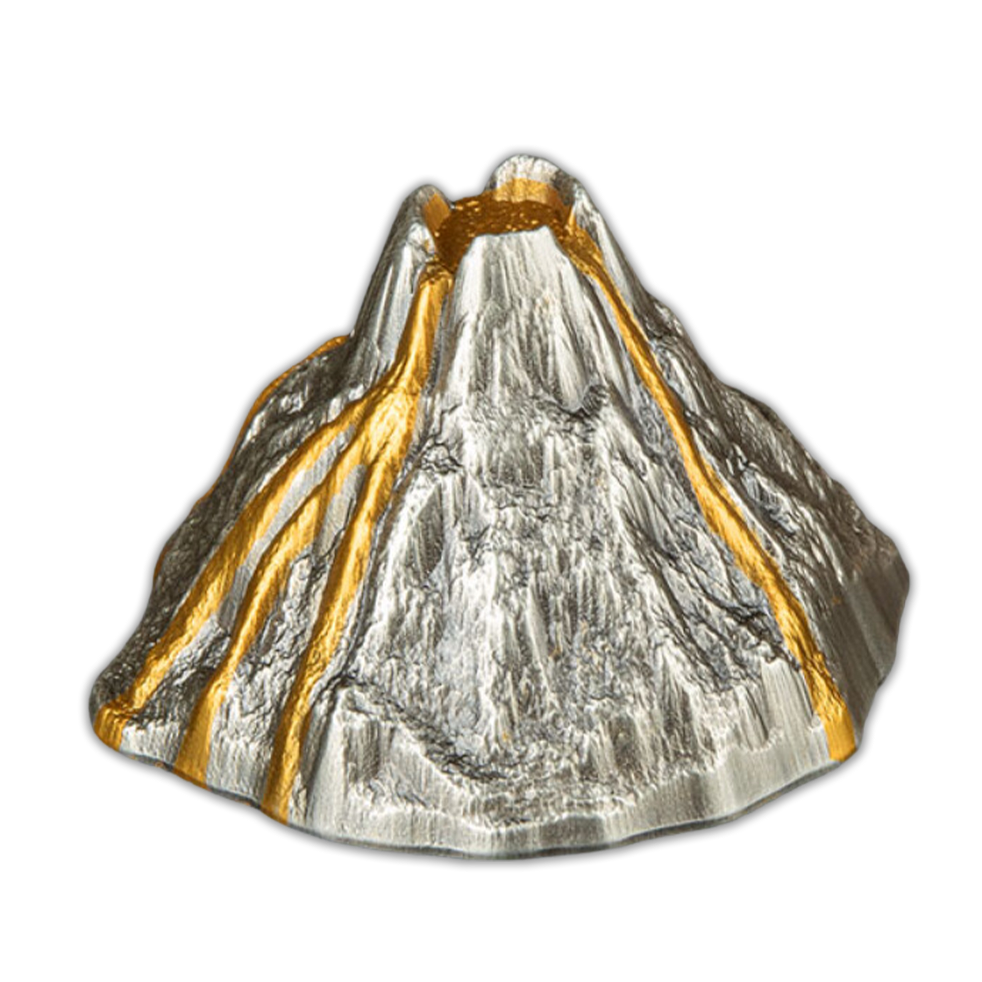 2023 5 oz Vanuatu Volcano Antiqued 3D Shaped Silver Coin - CoinsTV