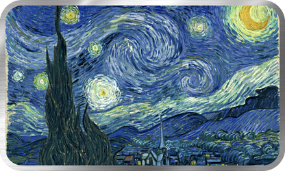 Chromatics Starry Night Silver Bar 1 oz Silver - Fine Art Series - CoinsTV
