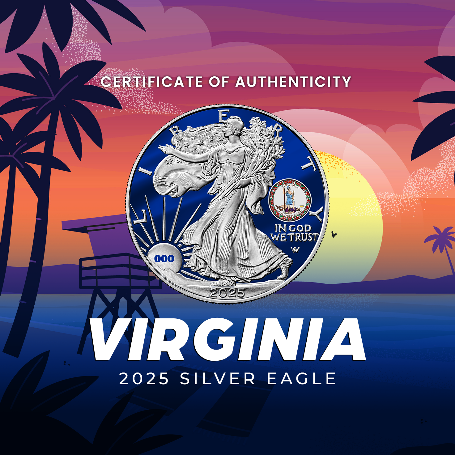 2025 State Flags Silver Eagle - Virginia Limited Edition - CoinsTV