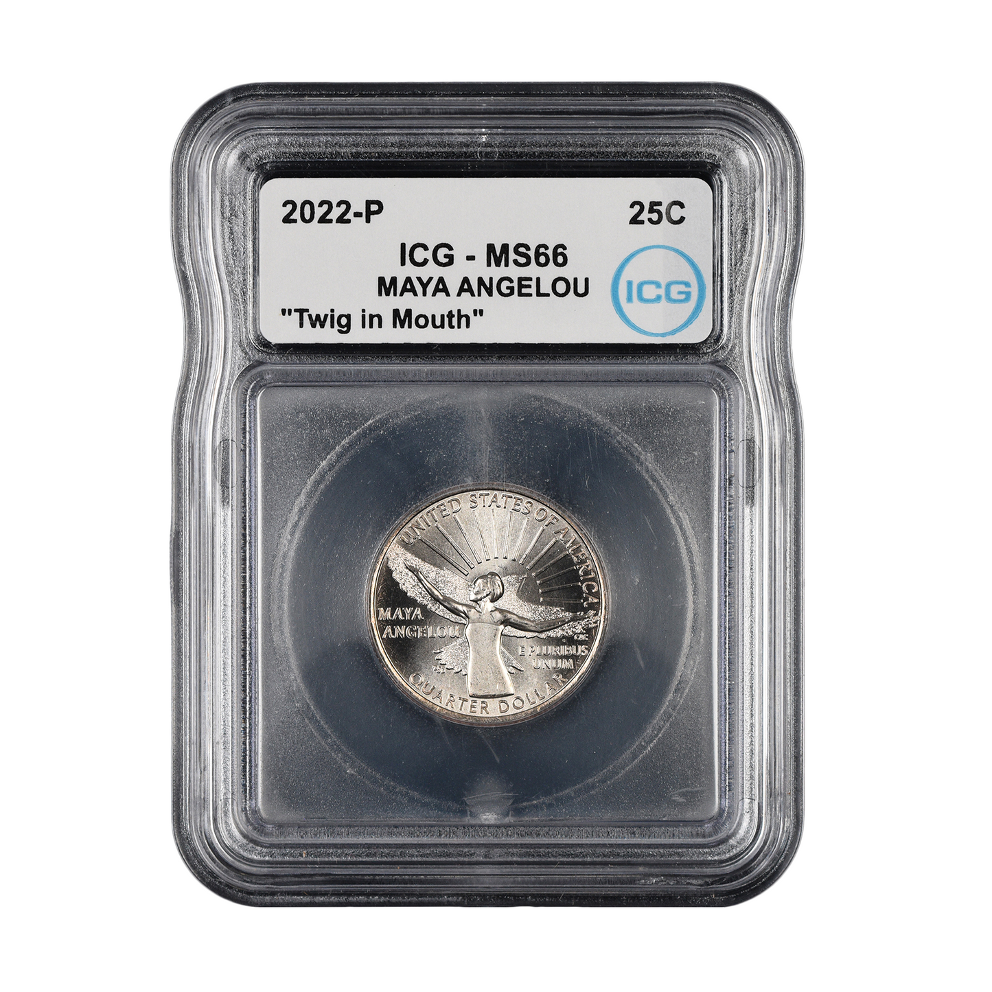 2022-P Maya Angelou Quarter "Twig in Mouth" Error - ICG MS66