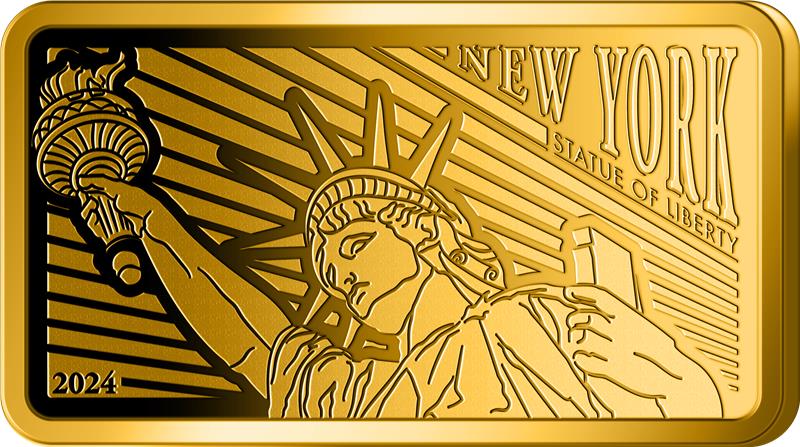 2024 Solomon Islands Statue of Liberty 1/200 oz Gold