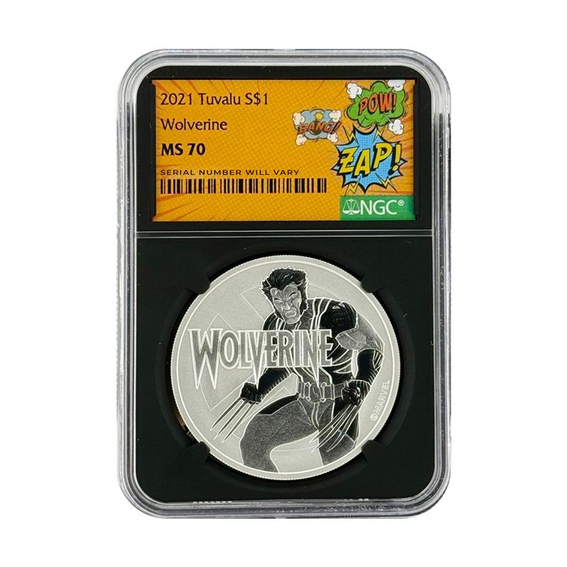 2021 Tuvalu Marvel Wolverine 1 oz Silver Coin - NGC MS 70 Vintage Comic Book Label - CoinsTV