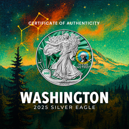 2025 State Flags Silver Eagle - Washington Limited Edition