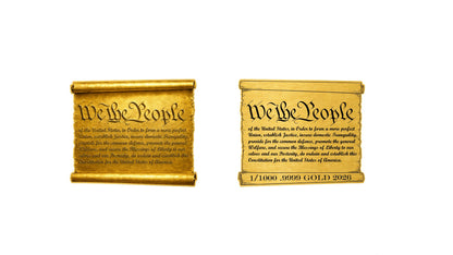 We The People Shaped 1/1000 oz Gold Medal in Card
