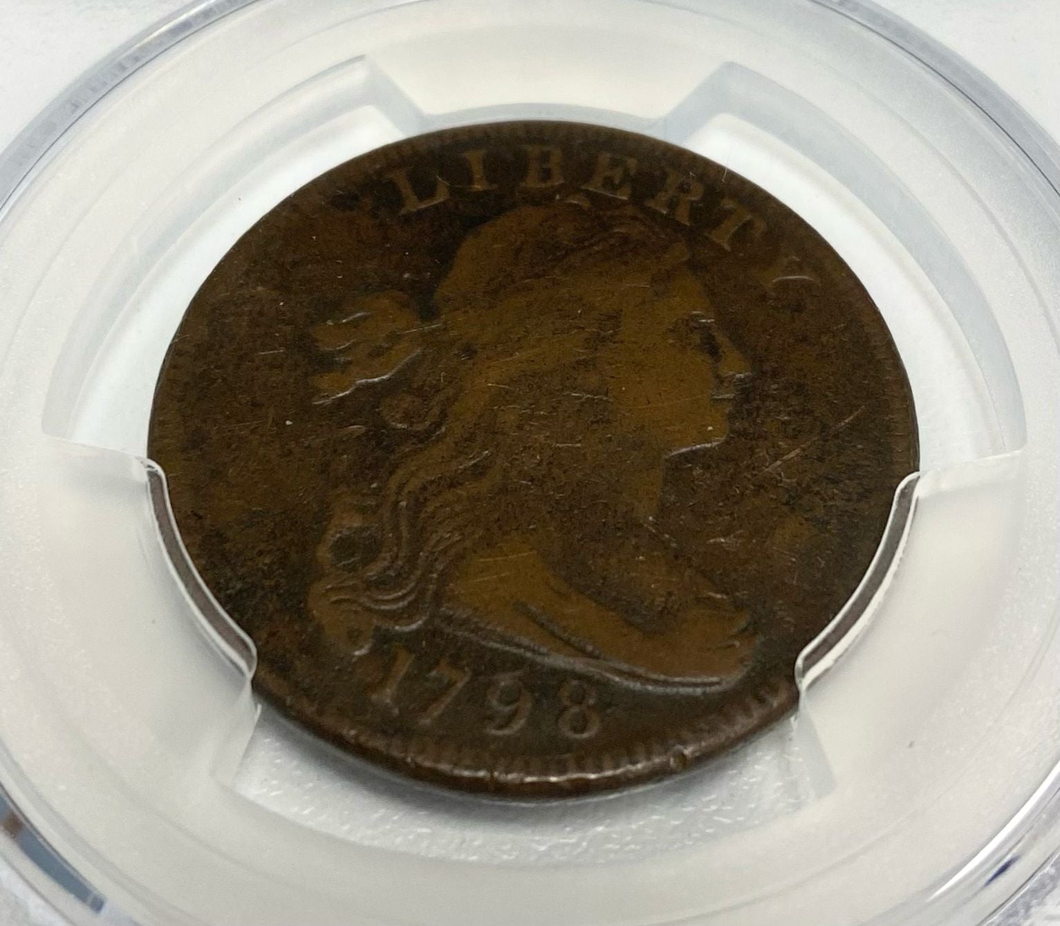1798 Draped Bust Cent - 1st Hair Style - PCGS VG10 - CoinsTV