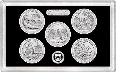 2017 U.S Mint 225th Anniversary Enhanced Uncirculated Quarters - 5 Coins - CoinsTV