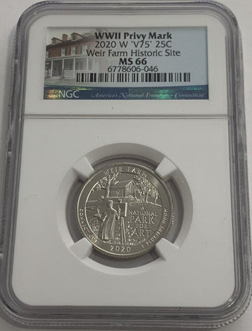 2020 W V75 Weir Farms Quarter Dollar West Point - NGC MS66