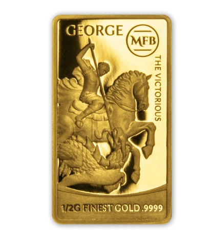 2022 Solomon Isl. St George Most Famous Bullion 1/2 Gram .9999 Gold Prooflike Bar