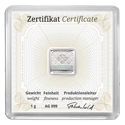 Geiger 1 gram Silver Carded Bar - CoinsTV