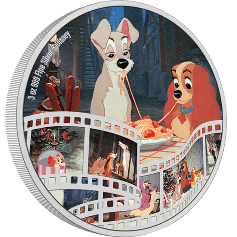 2023 Disney - Lady and the Tramp 3oz Silver Coin - CoinsTV