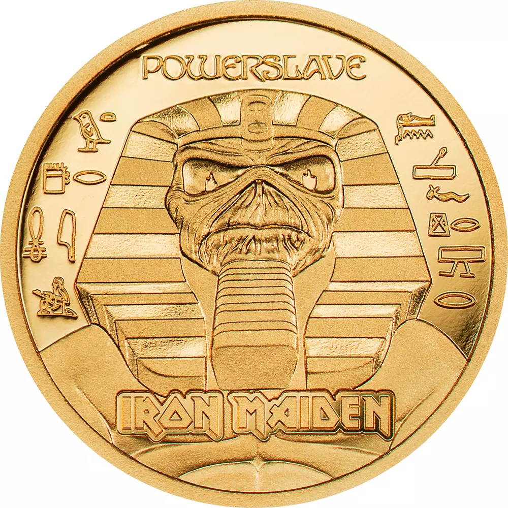 2024 Cook Islands Iron Maiden Powerslave 0.5 Gram Gold Proof Coin - CoinsTV