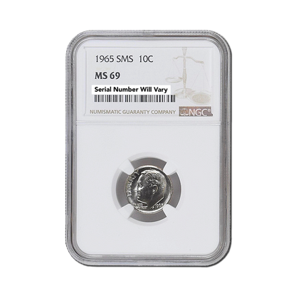 1965 Roosevelt Dime SMS - NGC MS69