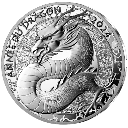 2024 France Year of the Dragon Proof 22.2g Silver Coin - CoinsTV