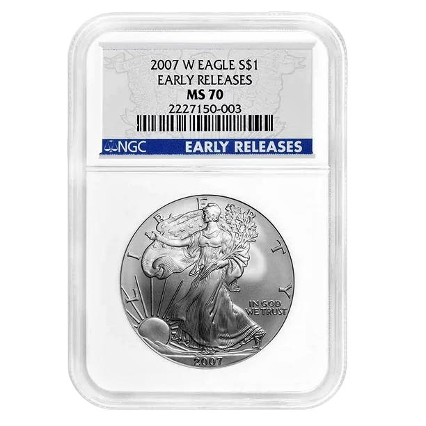 2007-W Silver Dollar Eagle - Early Releases - NGC MS70
