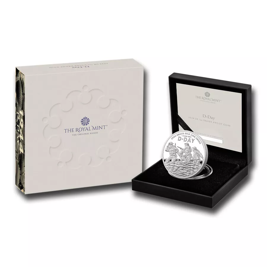 2024 Great Britain D-Day 80th Ann. Proof 1 oz Silver Coin - CoinsTV