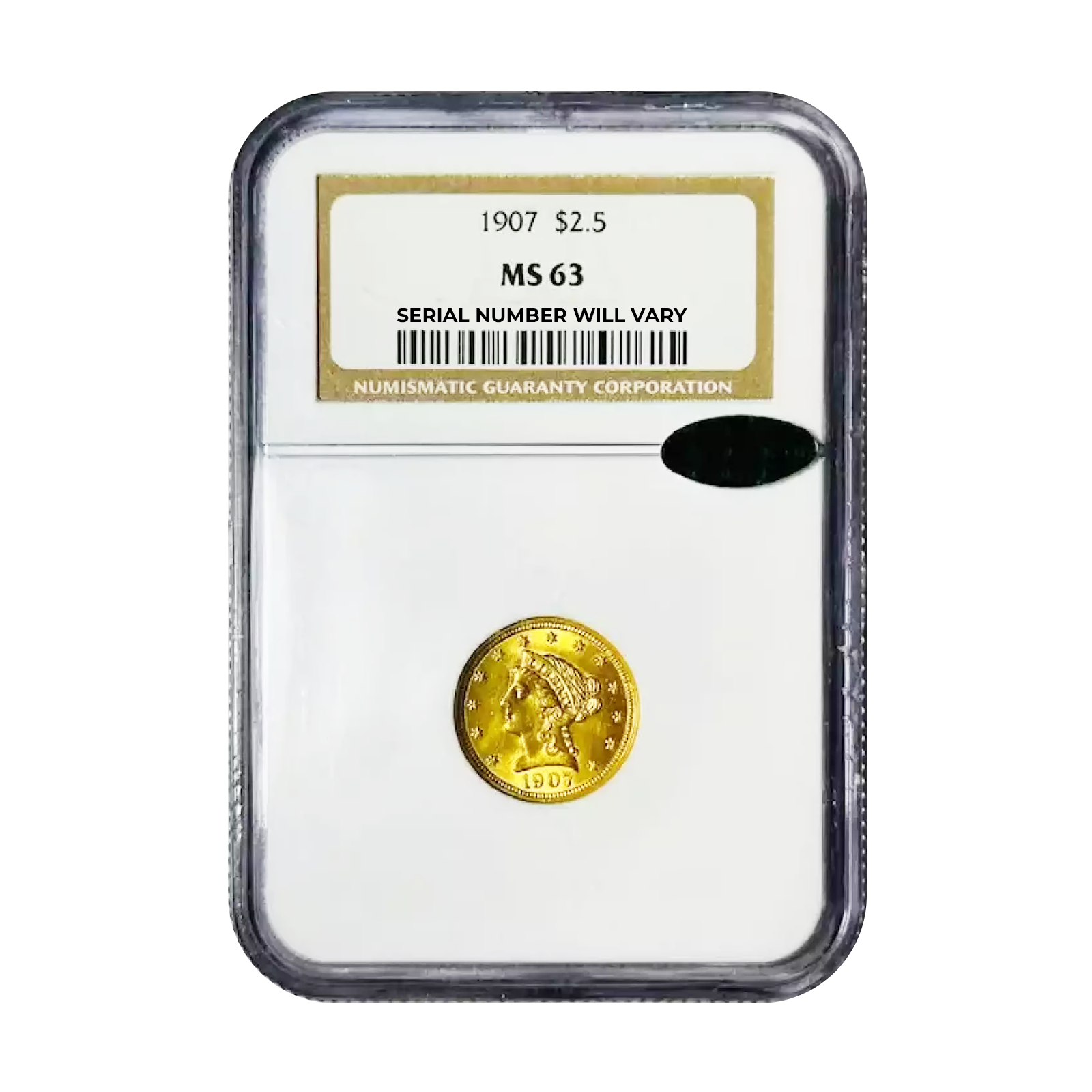 1907 $2.5 Gold Liberty Head NGC MS63 - CoinsTV