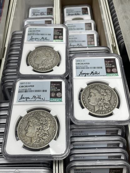 Morgan Silver Dollar Grab Bag NGC Circulated Wayne Miller Signature Label