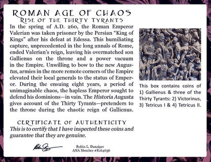 Roman Age of Chaos: Rise of the Thirty Tyrants - Four Coin Clear Box Set