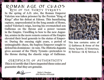 Roman Age of Chaos: Rise of the Thirty Tyrants - Four Coin Clear Box Set - CoinsTV