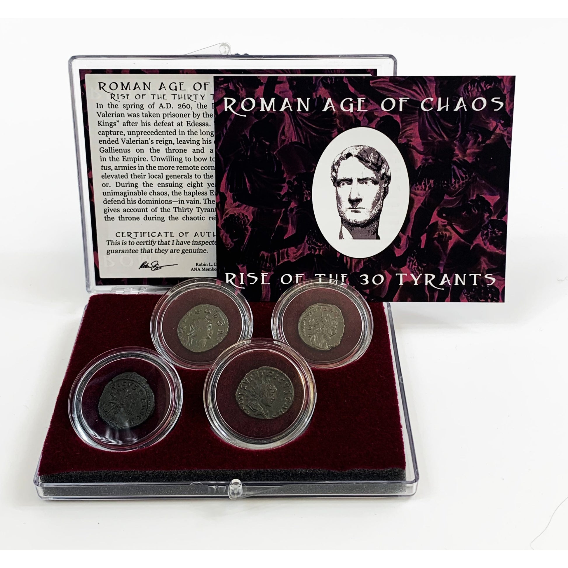 Roman Age of Chaos: Rise of the Thirty Tyrants - Four Coin Clear Box Set - CoinsTV