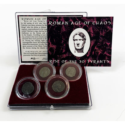 Roman Age of Chaos: Rise of the Thirty Tyrants - Four Coin Clear Box Set - CoinsTV