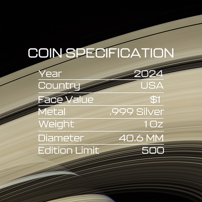 2024 Saturn Silver Eagle - Planets of the Solar System Series - CoinsTV