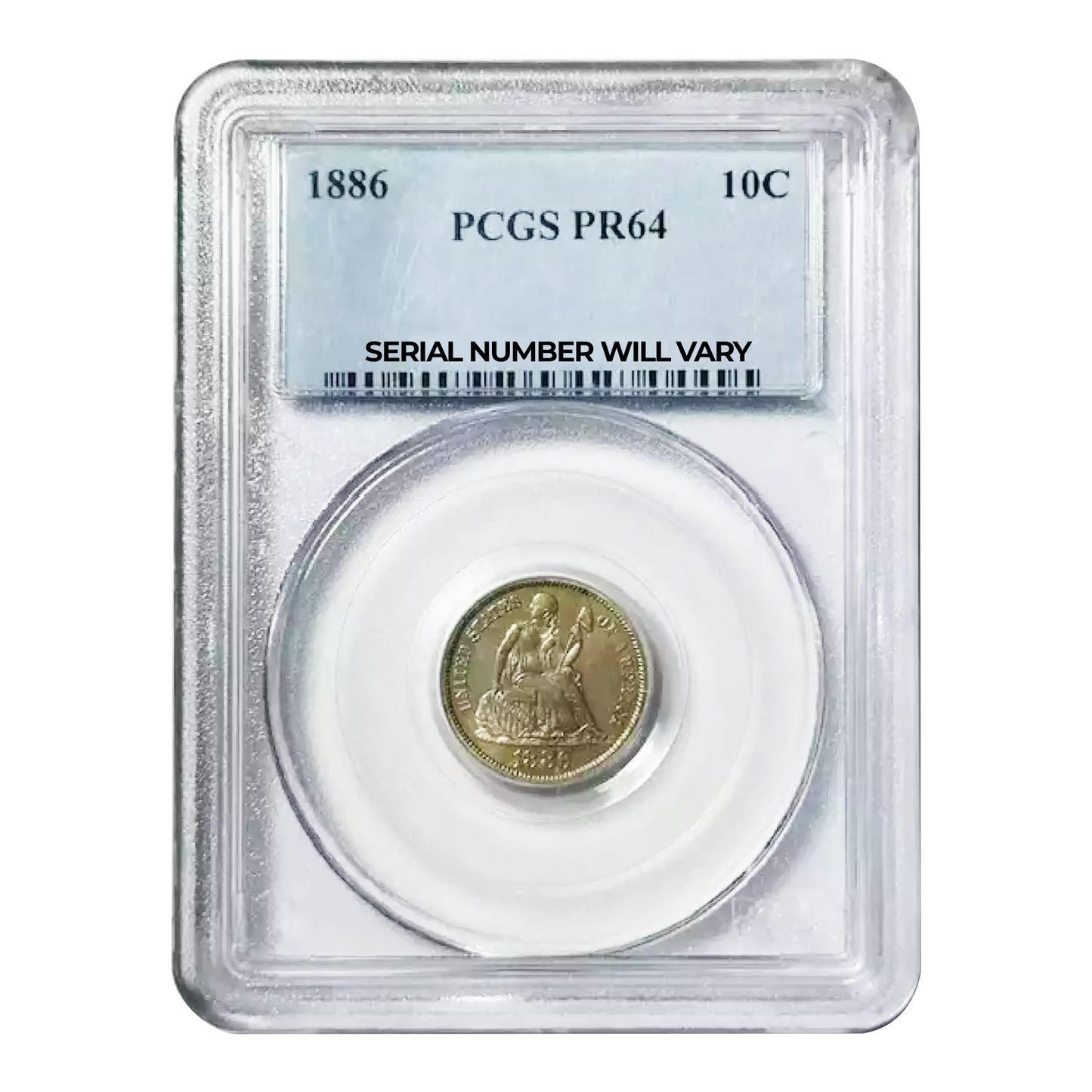 1886 Seated Liberty Dime - PCGS PR64 - CoinsTV