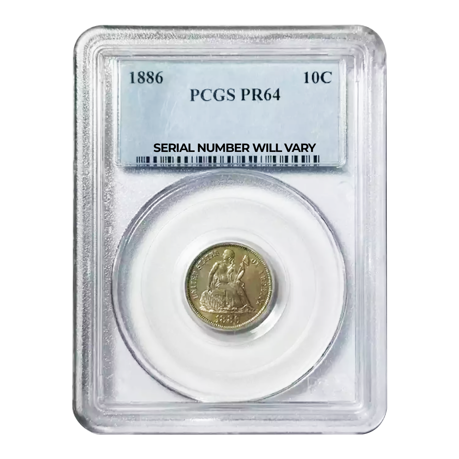 1886 Seated Liberty Dime - PCGS PR64 - CoinsTV